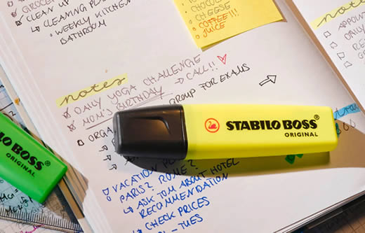STABILO BOSS ORIGINAL Highlighter Set 2-Pen Set, Yellow 
