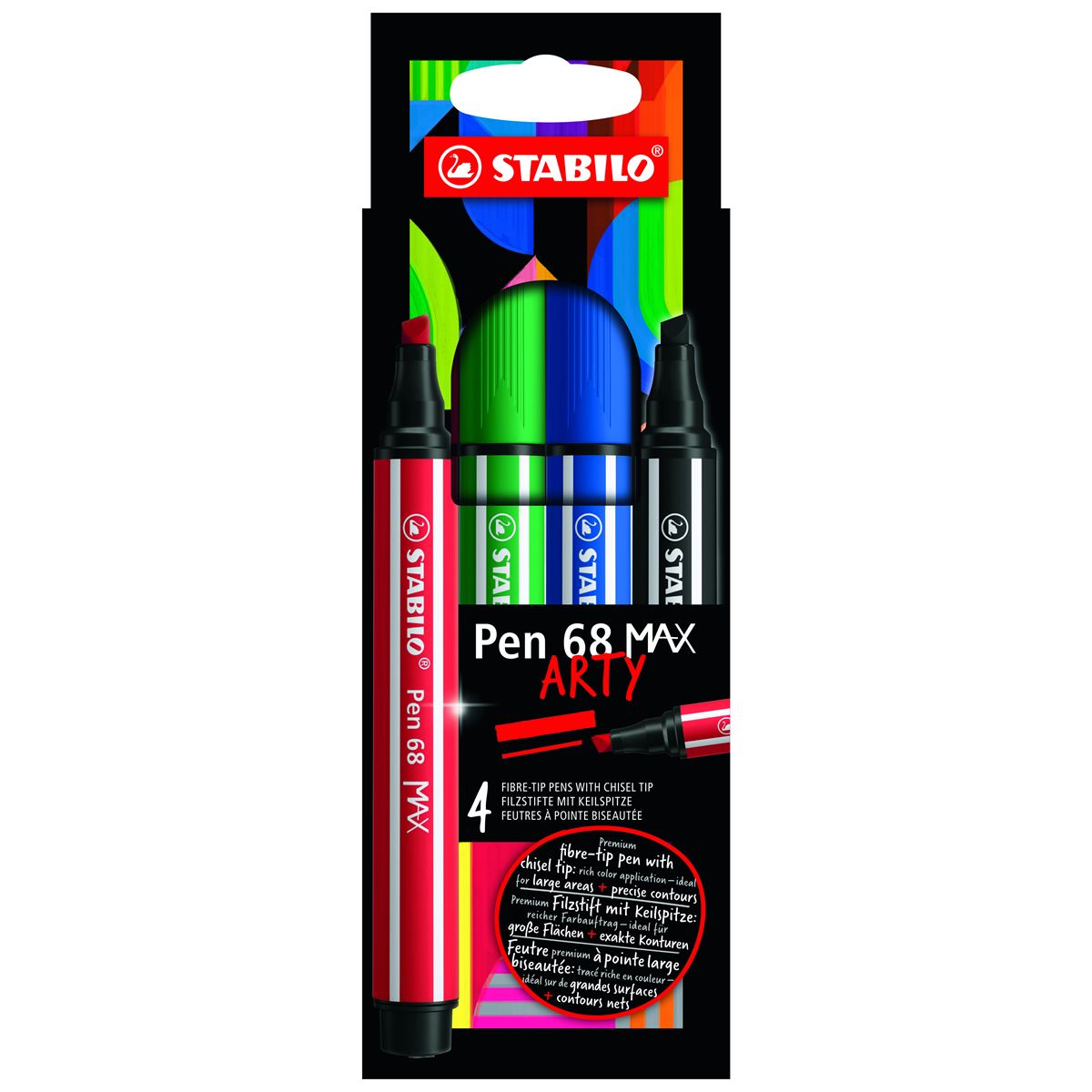 Premium felt-tip pen STABILO Pen 68 MAX - pack of 20 ARTY