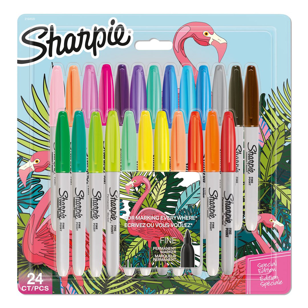 Sharpie Permanent Markers Flamingo Assorted Colours Pack of 24