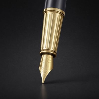 Parker Ingenuity Grey Gold Trim Fountain Pen - Medium 