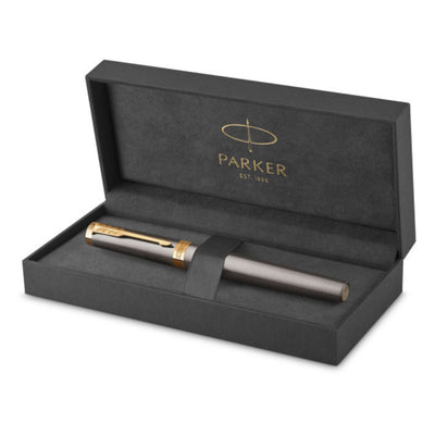 Parker Ingenuity Grey Gold Trim Fountain Pen - Medium 