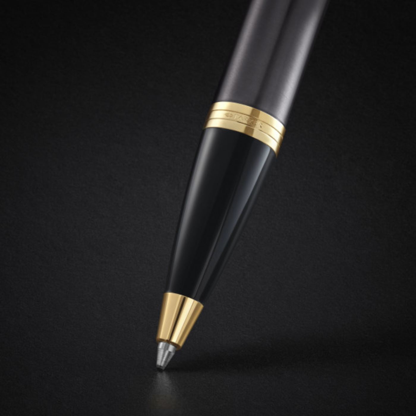 Parker IM Grey Gold Trim Ballpoint Pen