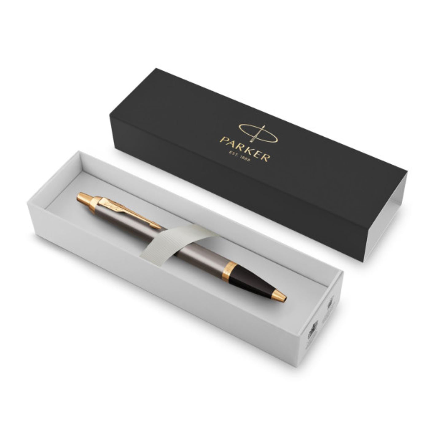 Parker IM Grey Gold Trim Ballpoint Pen