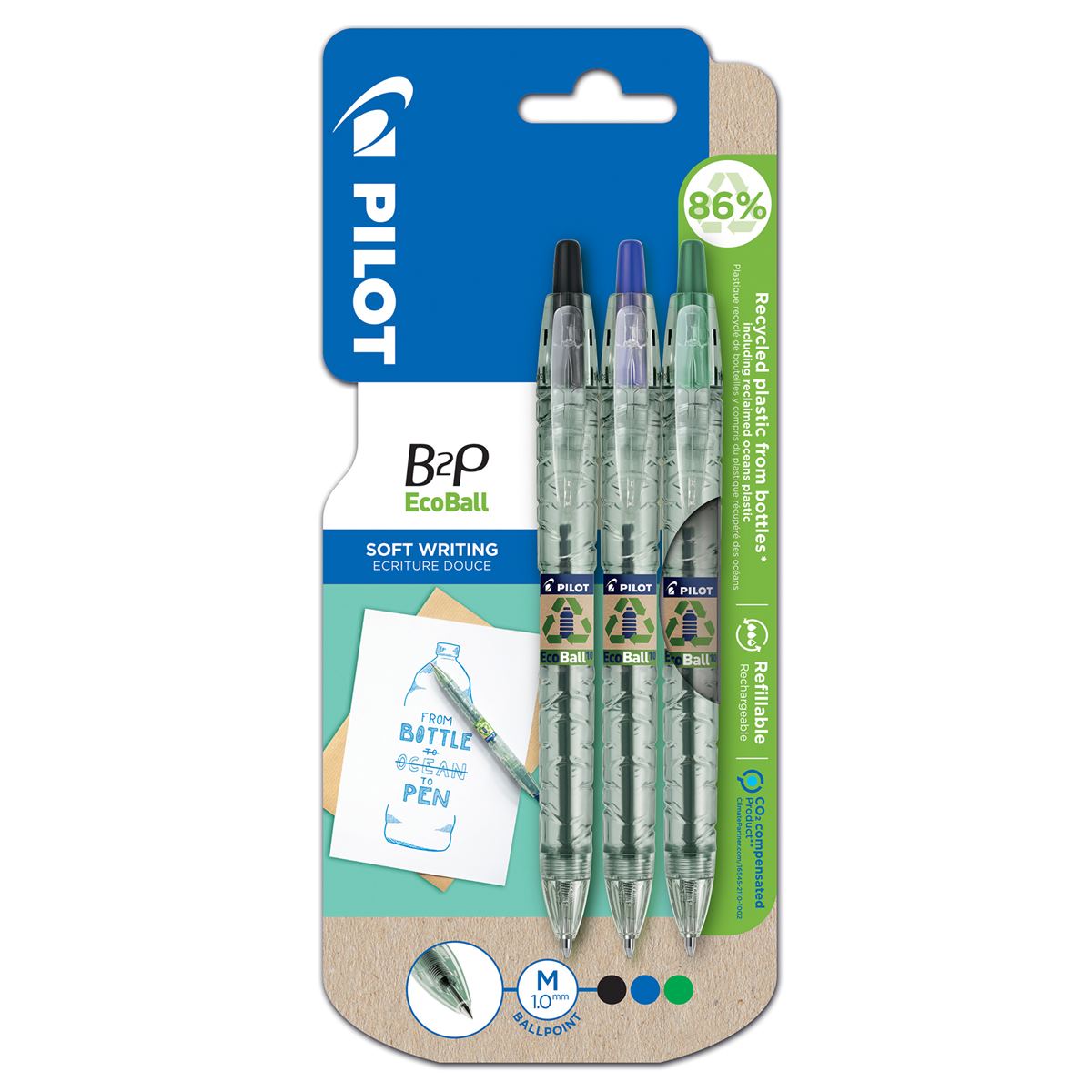 Pilot B2P Ecoball Ballpoint - Triple Pack