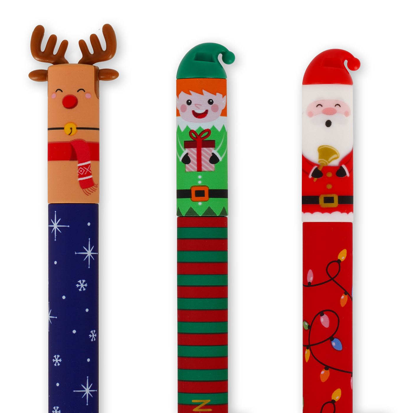 Legami Christmas Edition Naughty or Nice Erasable Gel Pen Set - NEW 2024 Santa, Rudolph, Elf