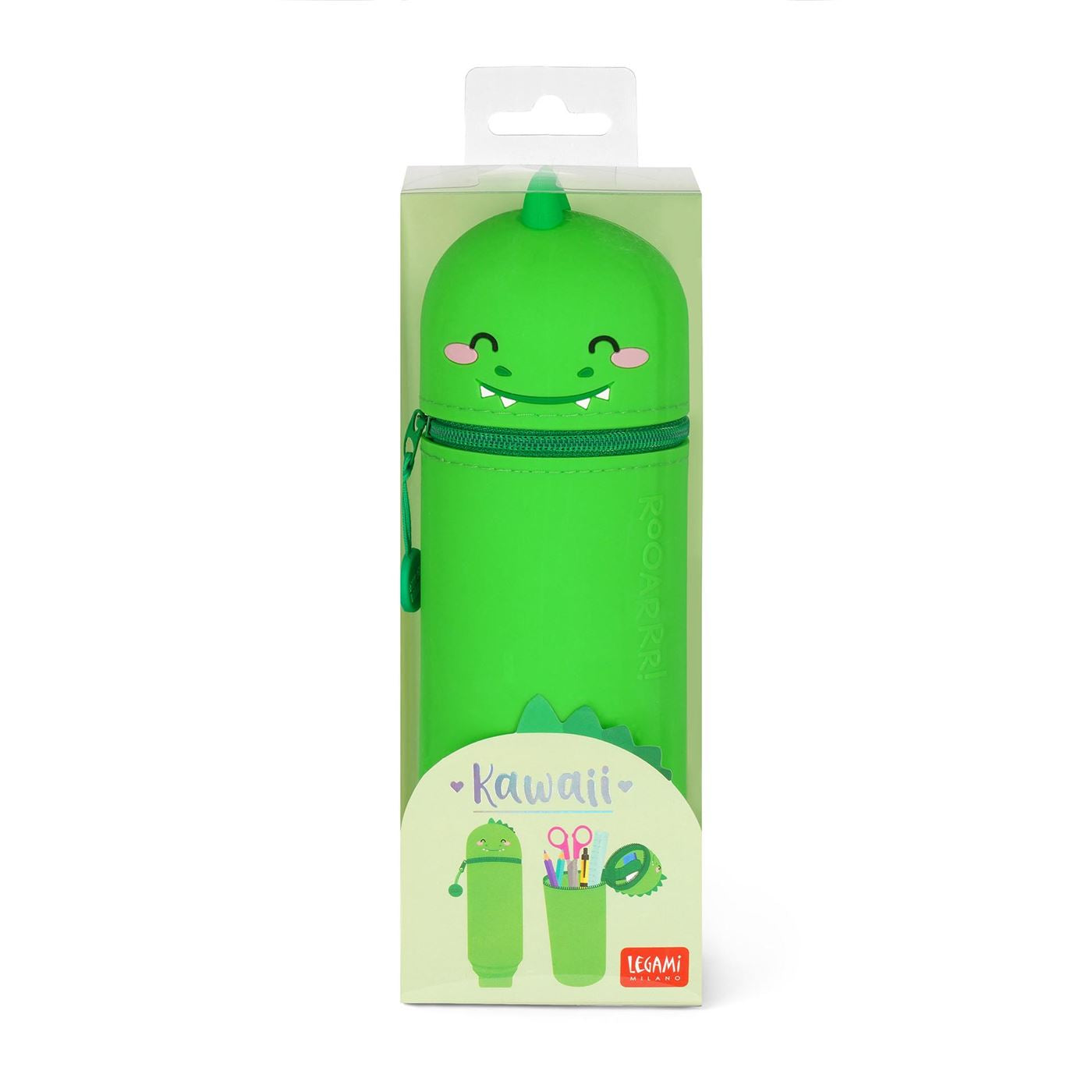 Legami Kawaii 2 in 1 Soft Silicone Pencil Case - Dinosaur