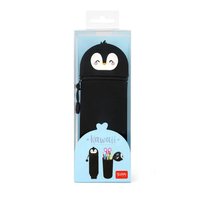 Legami Kawaii 2 in 1 Soft Silicone Pencil Case - Penguin