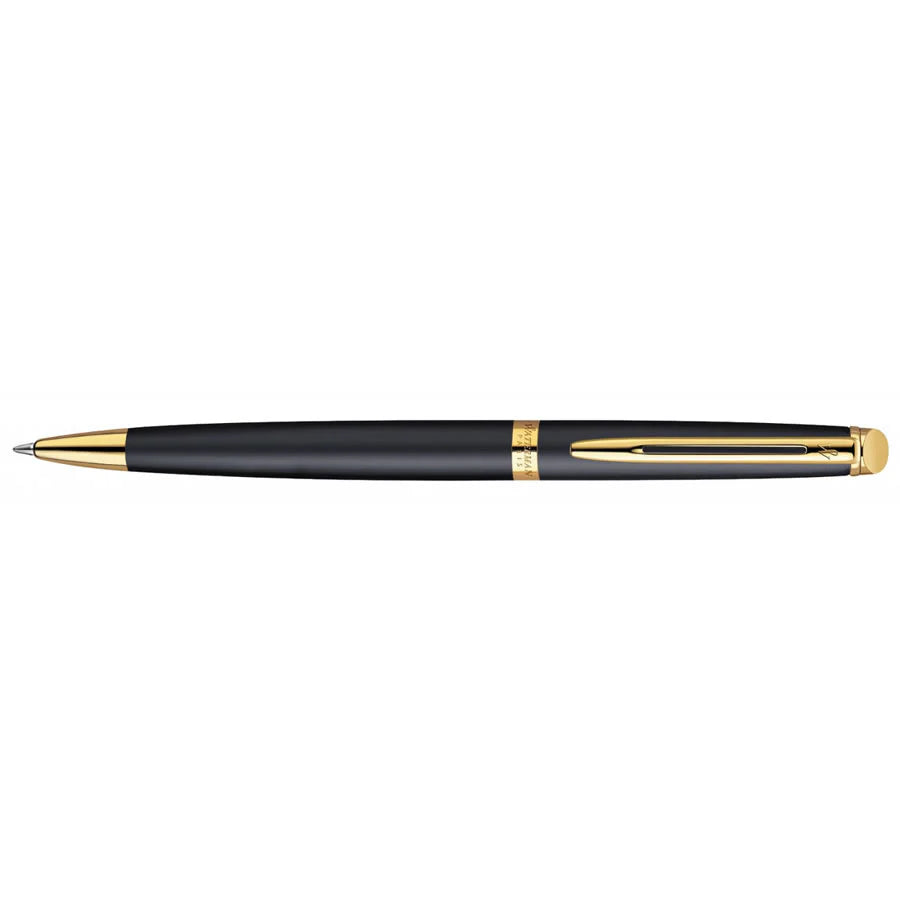 Waterman Hemisphere Matt Black Gold Trim Ballpoint & Fountain Pen Set