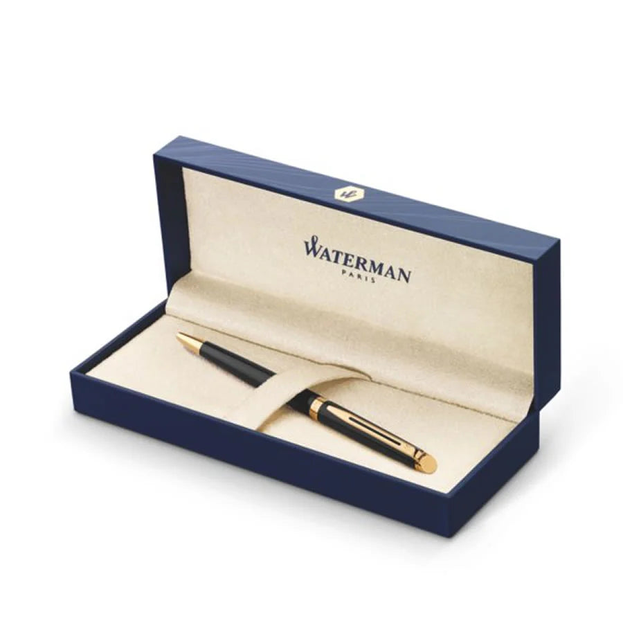 Waterman Hemisphere Matt Black Gold Trim Ballpoint & Fountain Pen Set