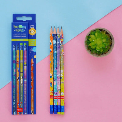 Legami’s Space Set of 4 Scented HB Graphite Pencils - Smelling Good!