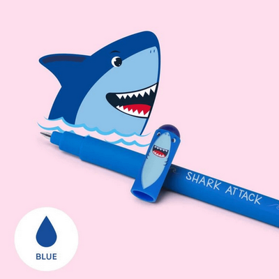 Legami Blue Erasable Gel Pen - Shark