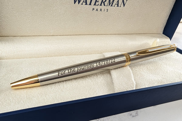 Engraved Recognition Rose Gold/Silver Pen and Box